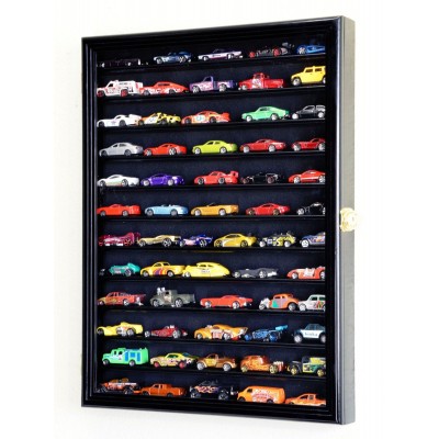 60 Hot Wheels 1:64 Scale Diecast Display Case Cabinet Wall Rack-  LED LIGHTS   302333858053